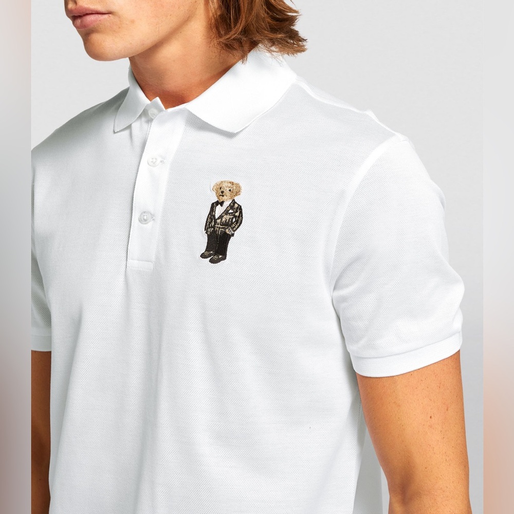 Purple Label Custom Slim Polo Bear Piqué Polo Shirt